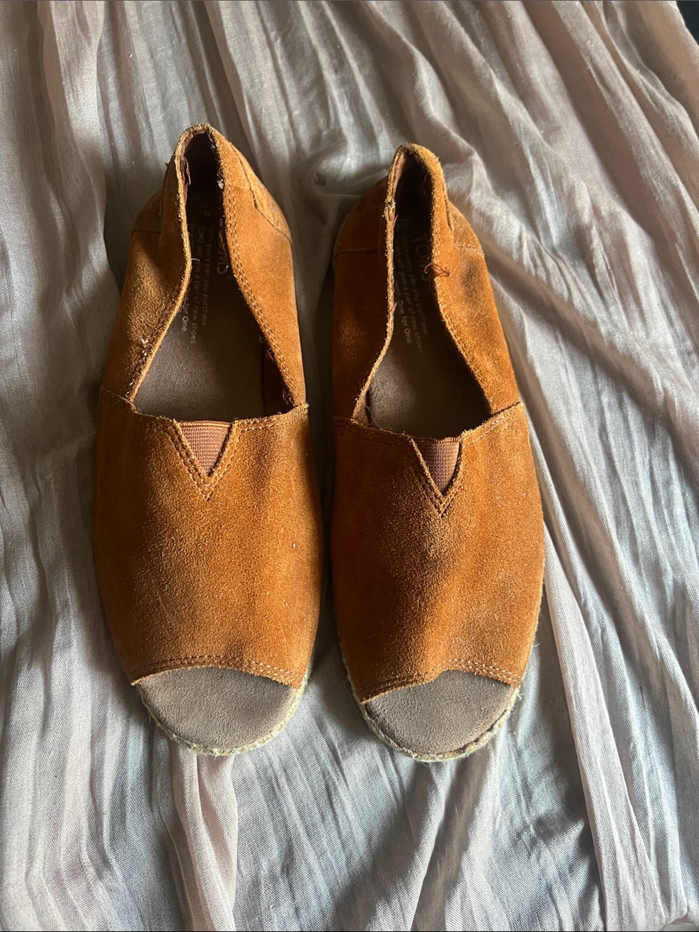 Toms brown suede slip-on shoes